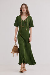 Hoss Intropia Anne. Vestido de malha rendada Verde