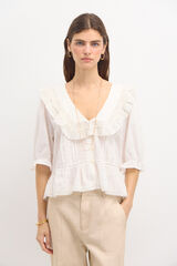 Hoss Intropia Celia. Romantic blouse. White