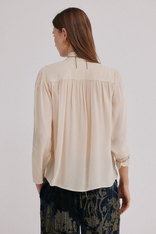 Hoss Intropia Carrie. Blusa com laçada Ecru