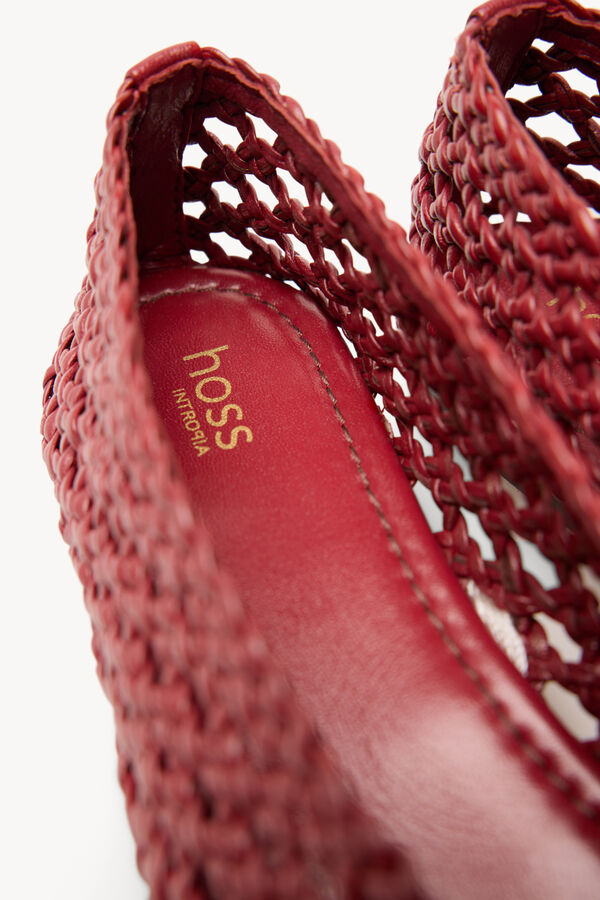 Hoss Intropia Martina. Sabrinas em pele tren&ccedil;ada Vermelho