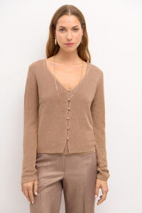 Hoss Intropia Taciana. Pearl jersey-knit jacket Brown