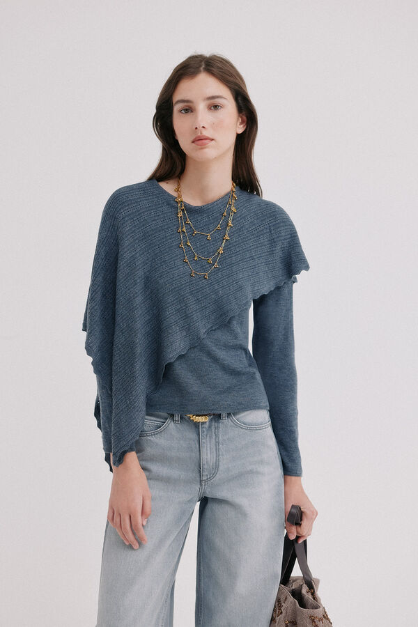 Hoss Intropia Iria.Jersey tipo capa Gris