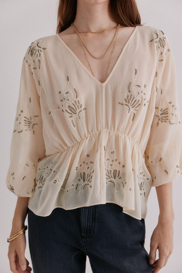 Hoss Intropia Catena. Blusa bordada Verde