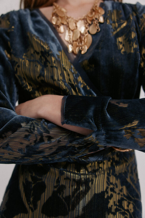 Hoss Intropia Adriana. Vestido jacquard Azul