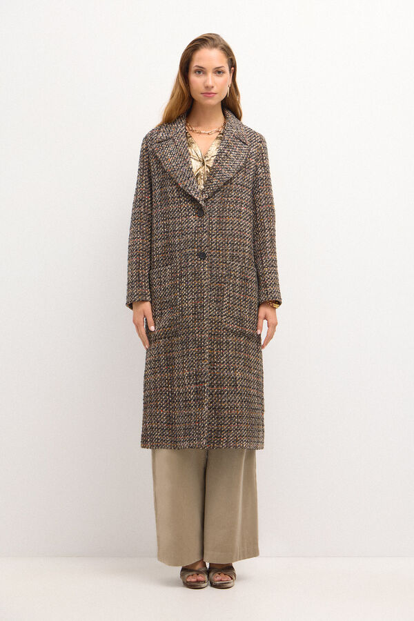 Hoss Intropia Araceli. Long fantasy fabric coat Brown