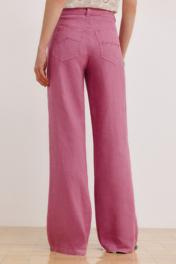 Hoss Intropia Cal&ccedil;a em linho Paupa Roxo