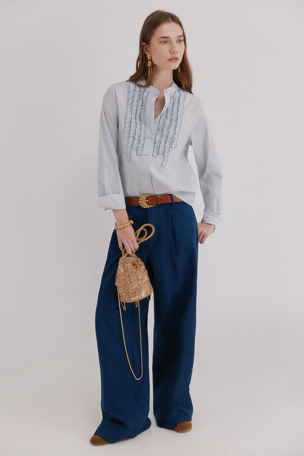 Hoss Intropia Carmen. Blusa manga comprida Azul