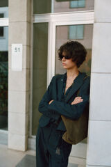Hoss Intropia Edda. Blazer cropped Azul