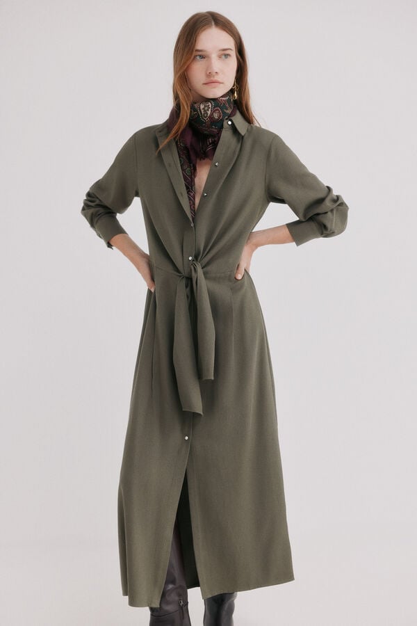Hoss Intropia Amara. Vestido camiseiro Khaki