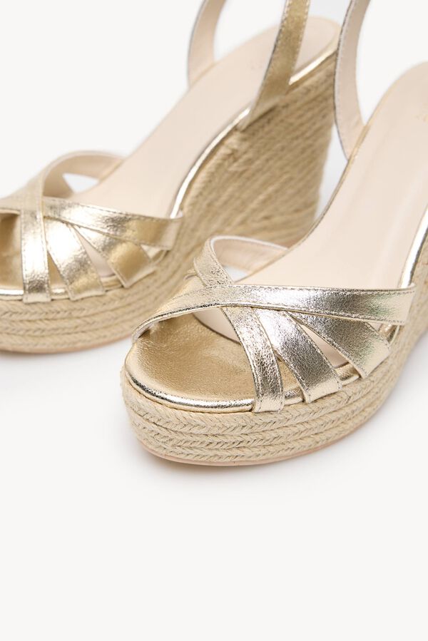 Hoss Intropia Miren. Sandalias de cuña Dorado