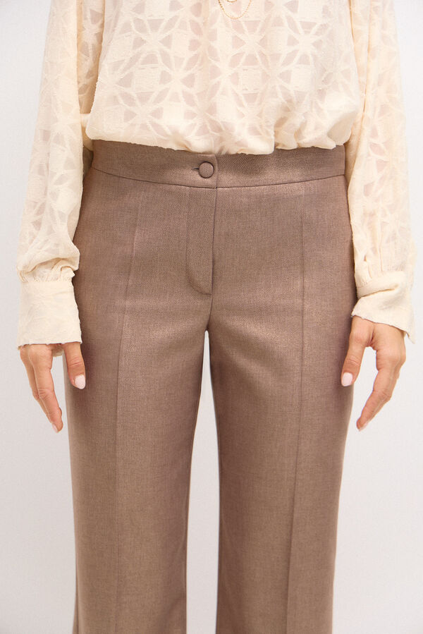 Hoss Intropia Pilar. Wide trousers with lurex Yellow