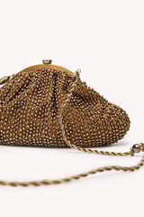 Hoss Intropia Nelsa. Bolsa mala clutch com miçangas Dourado