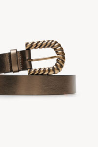 Hoss Intropia Mar. Sustainable leather belt Gold