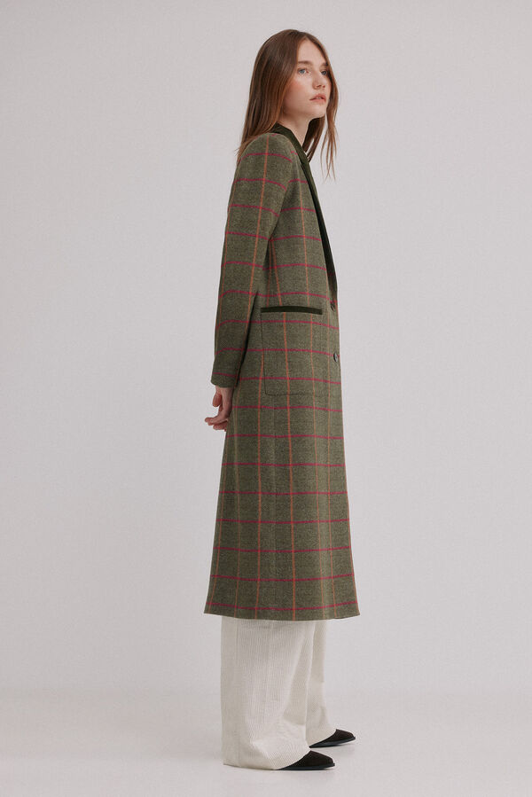 Hoss Intropia Fabrizia. Sobrecasaca xadrez Khaki