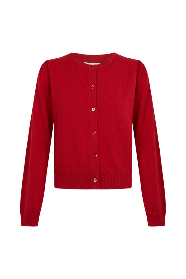 Hoss Intropia Ivelle. Casaco de malha com bot&otilde;es Beige