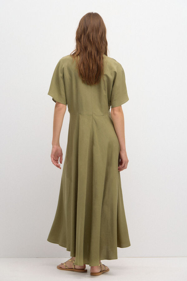 Hoss Intropia Joana. Flowing linen dress. Khaki