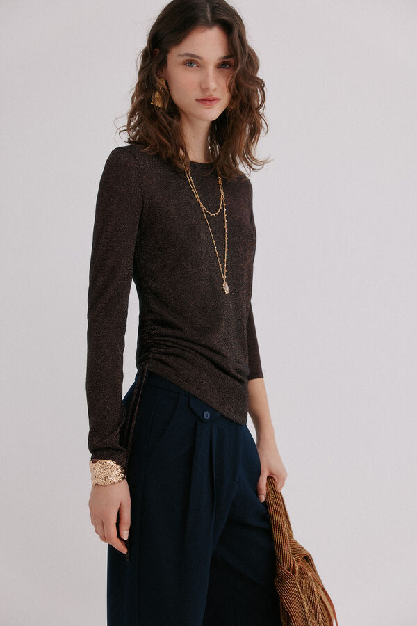 Hoss Intropia Imani. Camisola com franzidos Castanho