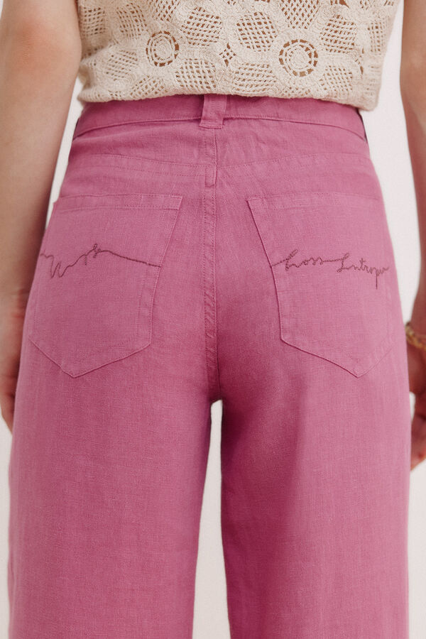 Hoss Intropia Cal&ccedil;a em linho Paupa Roxo