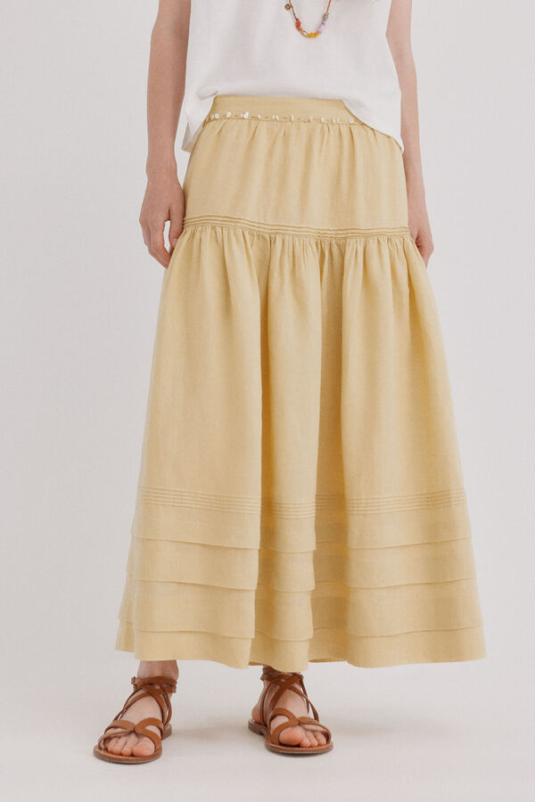 Hoss Intropia Rufina. Pintuck skirt Yellow