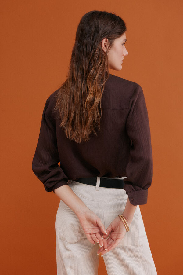 Hoss Intropia Greta. Blusa bordada Castanho
