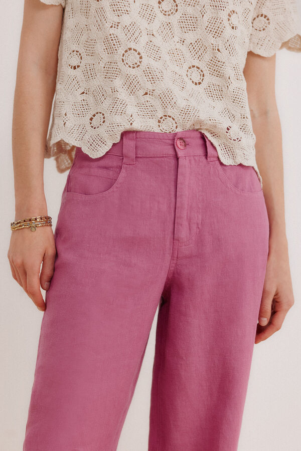 Hoss Intropia Cal&ccedil;a em linho Paupa Roxo