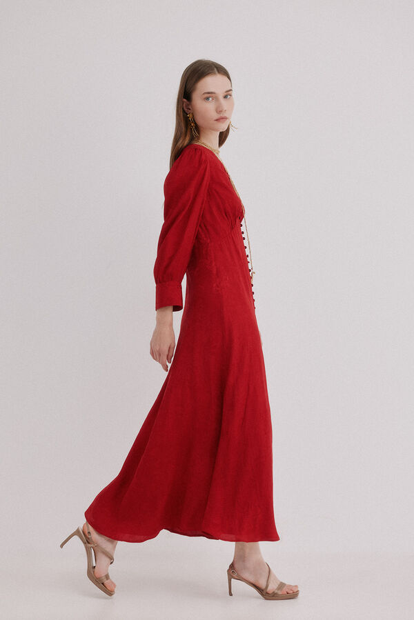 Hoss Intropia Alicia. Vestido de jacquard Vermelho