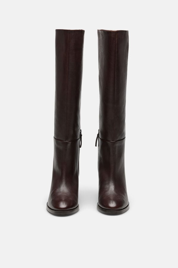 Hoss Intropia Melisa. Botas de pele com salto Castanho