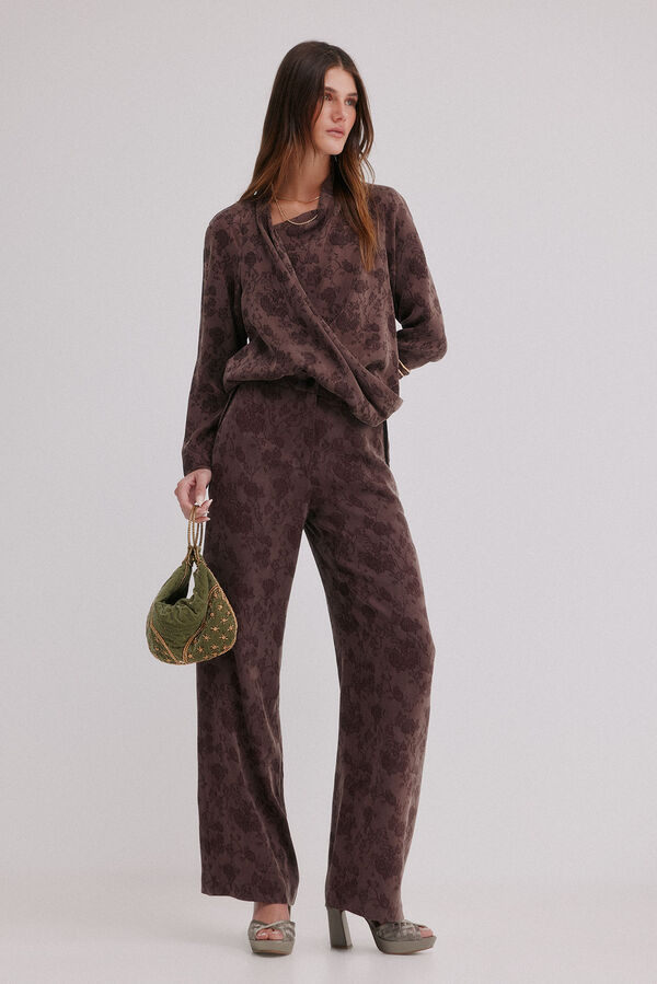 Hoss Intropia Palma. Cal&ccedil;as jacquard Castanho