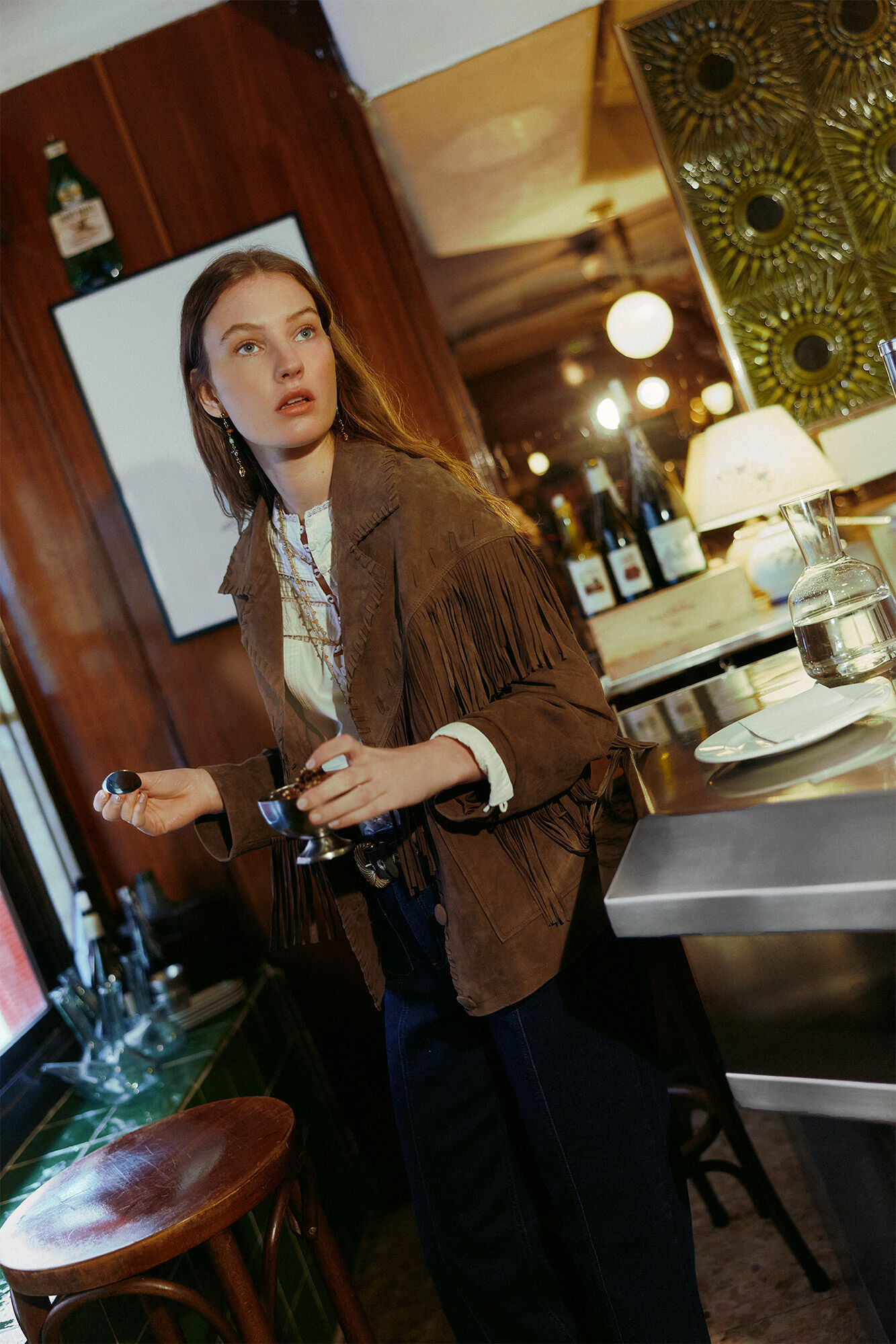 Hoss Intropia F&aacute;tima. Casaco de franjas