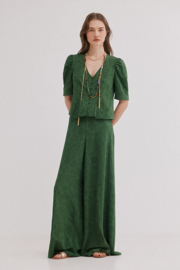 Hoss Intropia Casilda. Blusa rom&acirc;ntica cintada Verde