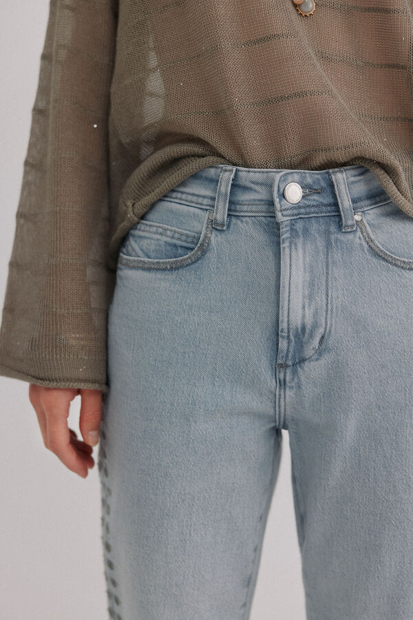 Hoss Intropia Brigitte. Jeans bordado Cinzento