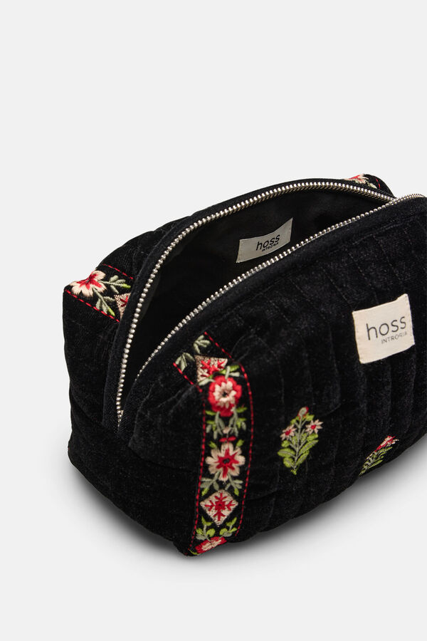 Hoss Intropia Larisa. N&eacute;cessaire em veludo bordado Preto