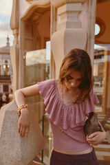 Hoss Intropia Inna. Top con volante Rosa