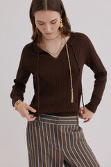 Hoss Intropia Openwork jumper Imala Brown