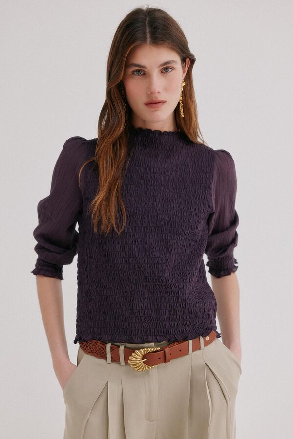 Hoss Intropia Marina. Top franzido Roxo