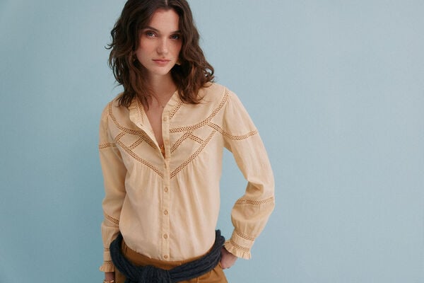 Hoss Intropia Chiara. Blusa romântica Amarelo