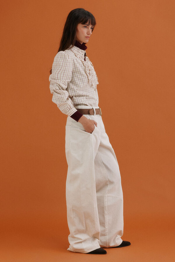 Hoss Intropia Gina. Blusa xadrez Ecru