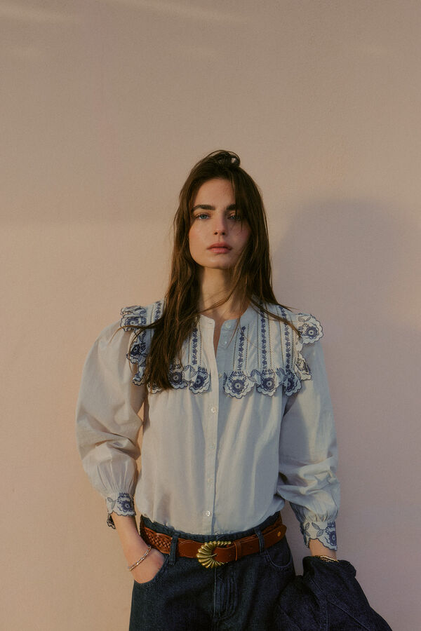 Hoss Intropia Embroidered blouse Carolina Gray