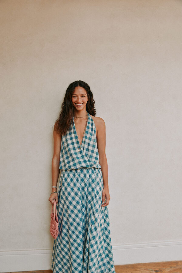 Hoss Intropia Vestido estampado vichy Multicolorido