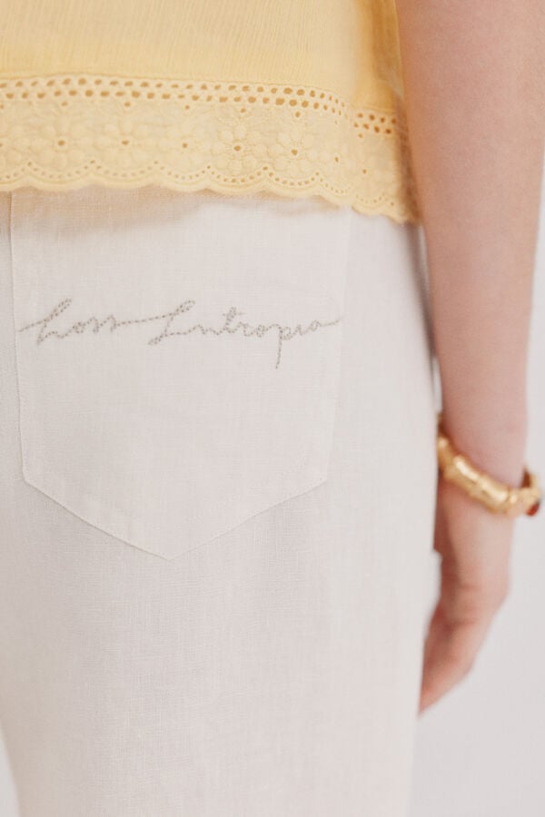 Hoss Intropia Paupa. Linen trousers White