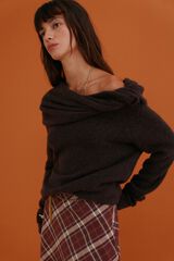Hoss Intropia Idalia. Camisola com decote assimétrico Castanho