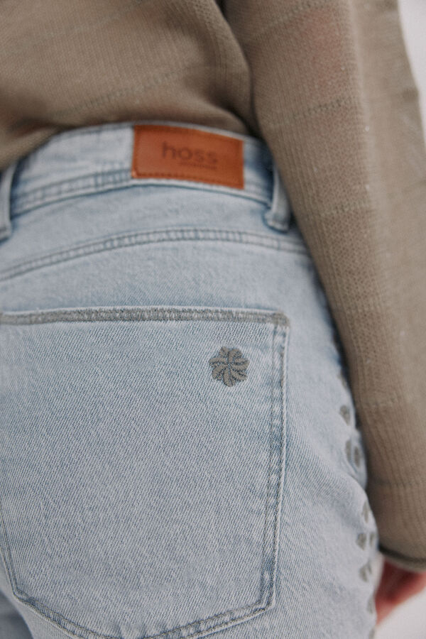 Hoss Intropia Brigitte. Jeans bordado Cinzento
