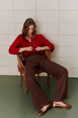 Hoss Intropia Pepa. Pantal&oacute;n corte recto Marron oscuro