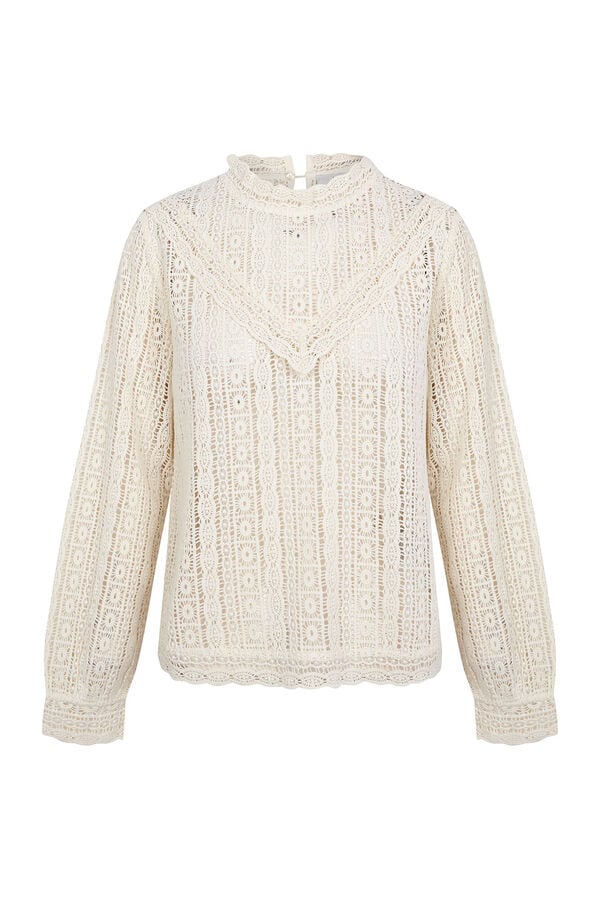 Hoss Intropia Camille. Blusa em renda guipir Ecru