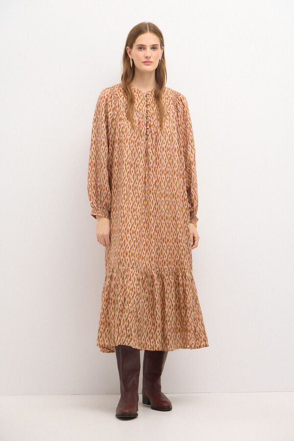 Hoss Intropia Rania. Printed dress. Beige