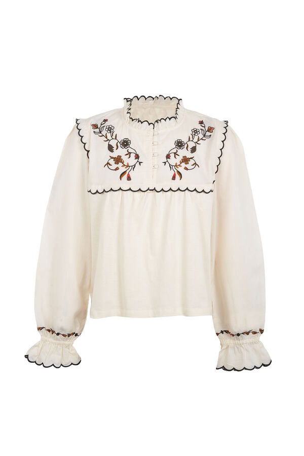 Hoss Intropia Maia.T-shirt bordados Ecru