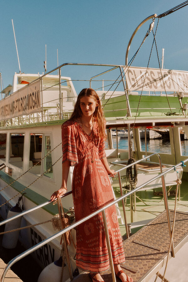 Hoss Intropia Ana. Vestido midi fluido Multicolorido