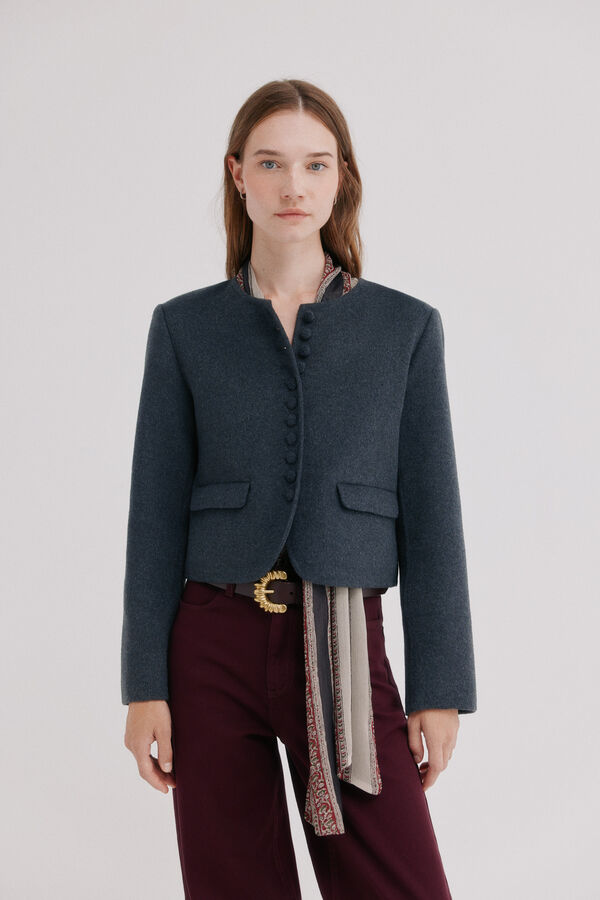 Hoss Intropia Erea. Blazer cropped Cinzento