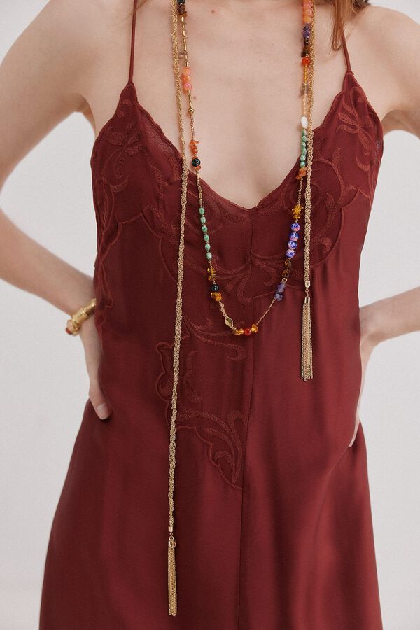 Hoss Intropia Vestido lencero bordado Amalia Granada