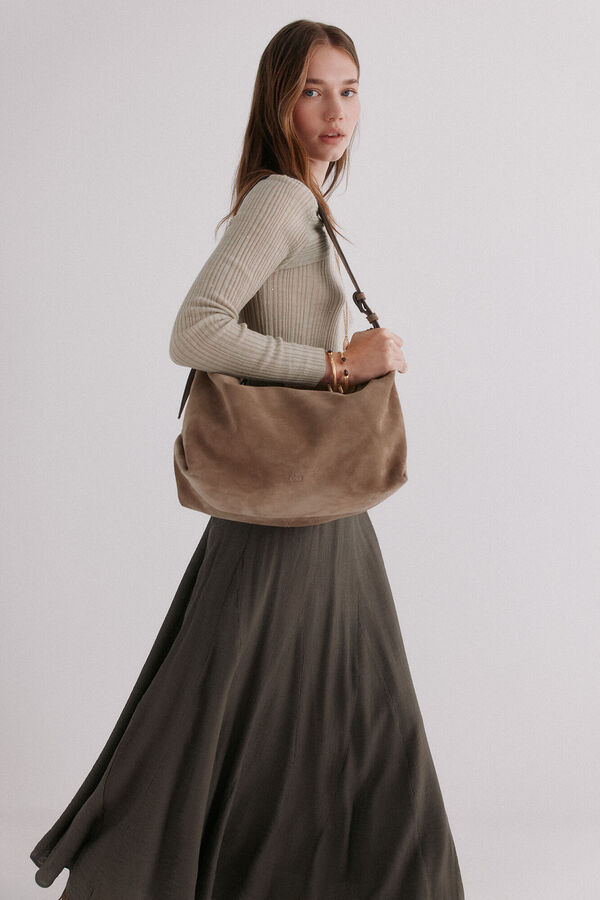 Hoss Intropia Natalia. Croute de camur&ccedil;a Castanho